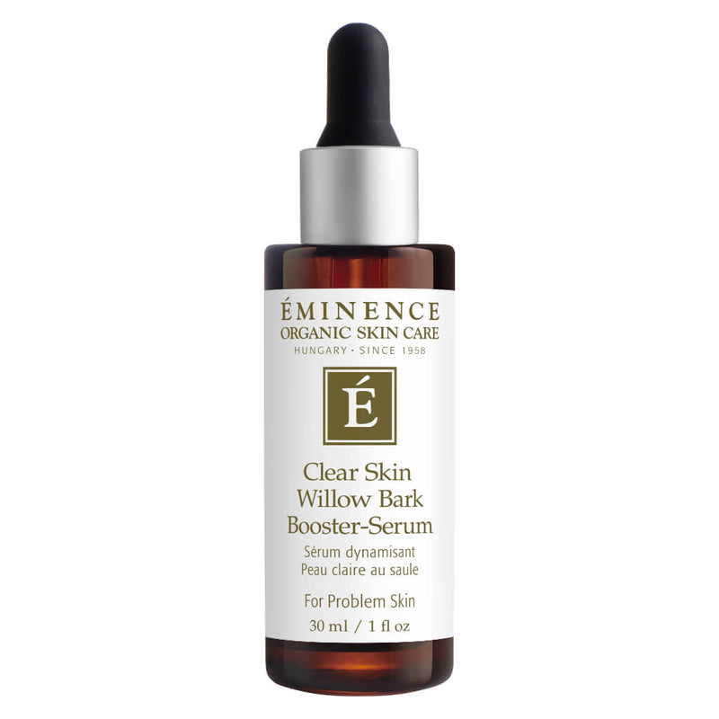 Dropper Bottle of Eminence Clear Skin Willow Bark Booster-Serum 30 Milliliters
