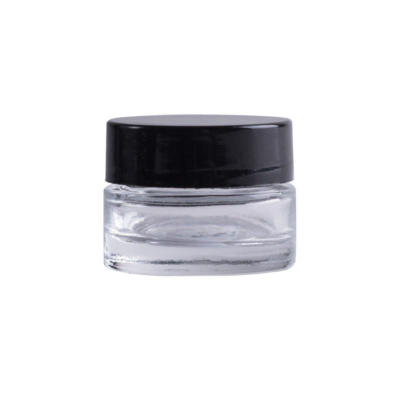 Earth's Aromatique - Clear Glass Thick Wall Jar w/ Black Cap 1/4oz | Kolya Naturals