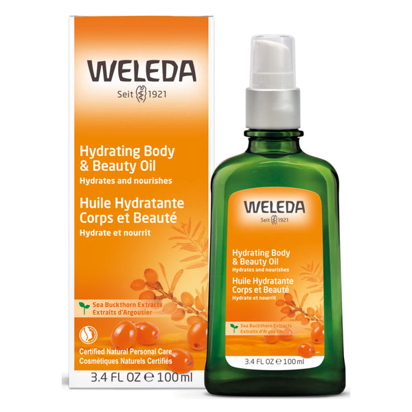 Pump Bottle of Weleda Hydrating Body & Beauty Oil - Sea Buckthorn 3.4 Ounces