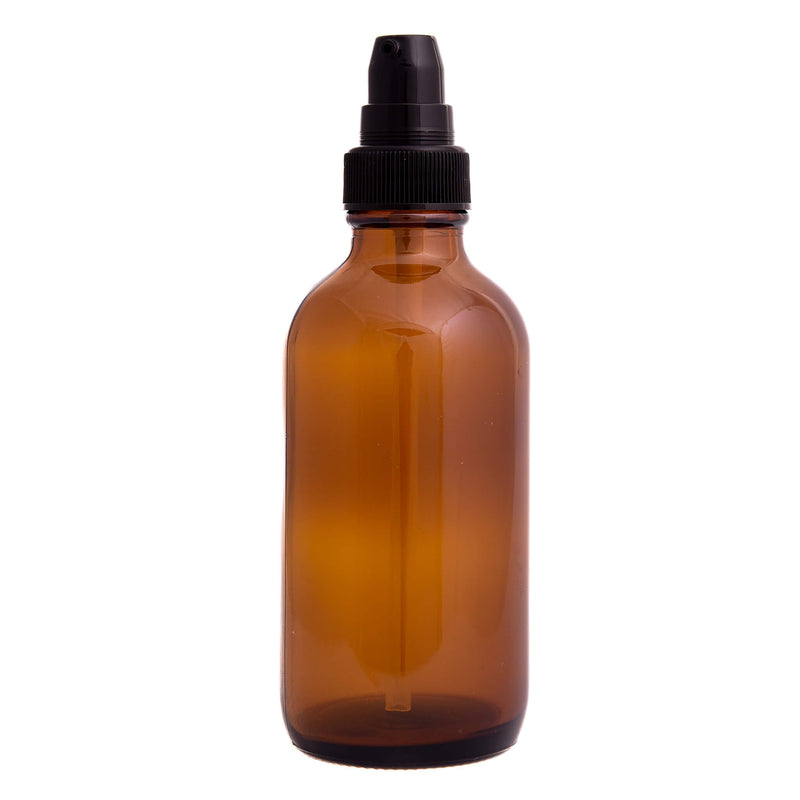 Earth's Aromatique - Amber Glass Bottle w/ Black Treatment Pump 4oz | Kolya Naturals, Canada