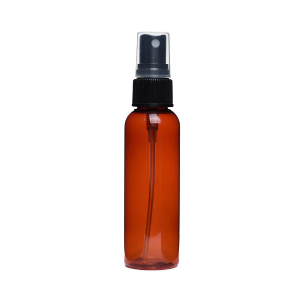 2oz Amber Bottle - Plastic with Black Top Fine Mist Sprayer
