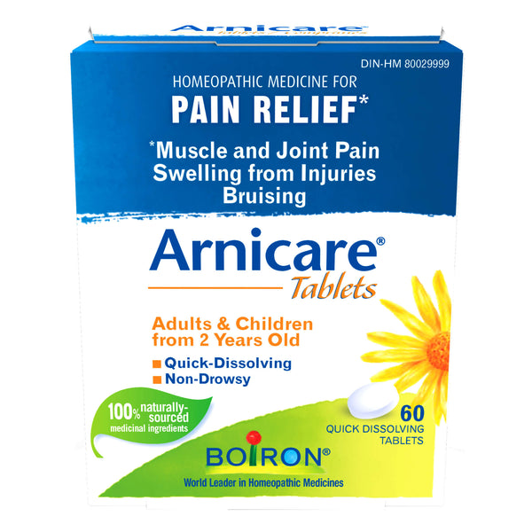Box of Boiron Arnicare Tablets 60 Quick Dissolving Tablets