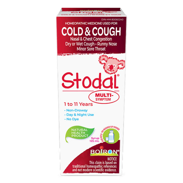 Box of Boiron Stodal Cold & Cough Multi-Symptom 1 - 11 Years 125 Milliliters | Optimum Health Vitamins, Canada