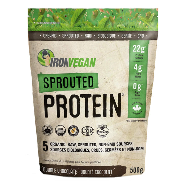 Bag of IronVegan SproutedProtein DoubleChocolate 500g