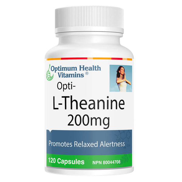 Bottle of OptimumHealthVitamins Opti-L-Theanine 200mg 120Capsules