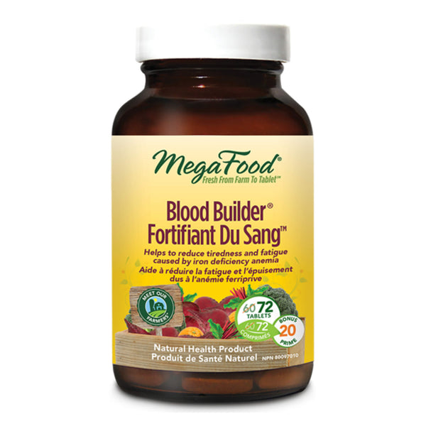Bottle of MegaFood BloodBuilder 72Tablets