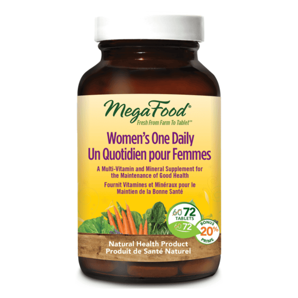 Bottle of MegaFood Women'sOnceDaily 72Tablets