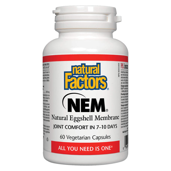 Natural Factors - NEM Natural Eggshell Membrane 60 Vegetarian Capsules | Optimum Health Vitamins, Canada