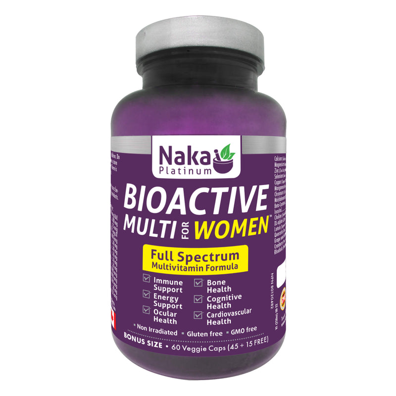 Bottle of Naka BioActiveMultiForWomen 60VeggieCaps