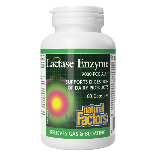 Bottle of NaturalFactors LactaseEnzymes 60Capsules