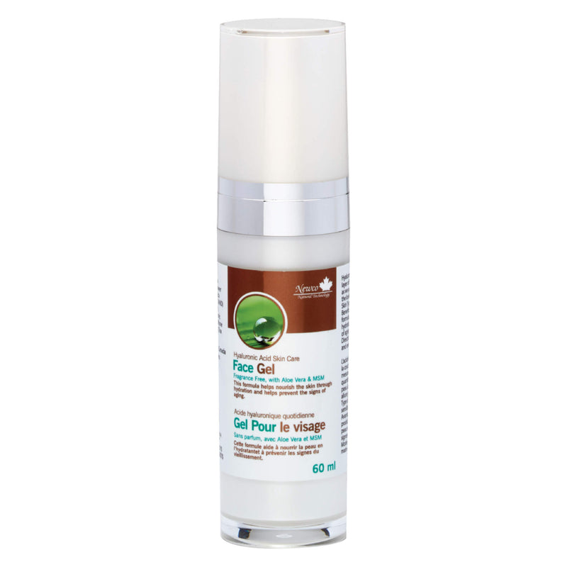 Bottle of NewCo HyaluronicAcidSkinCare FaceGel FragranceFree 60ml