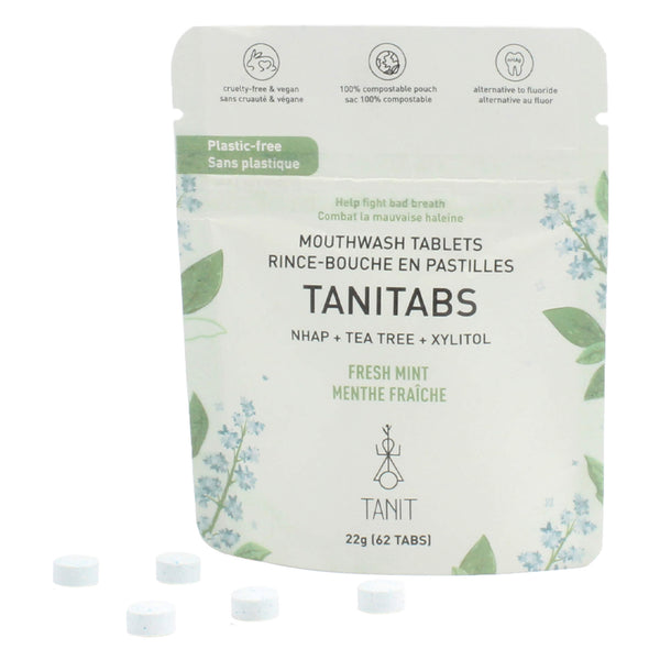 TANIT TanitabsMouthwashTablets CompostablePouch FreshMint 22g(62Tabs)