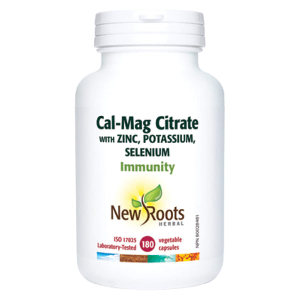 NewRoots Cal-MagCitrate WithZincPotassiumSelenium 180VegetableCapsules