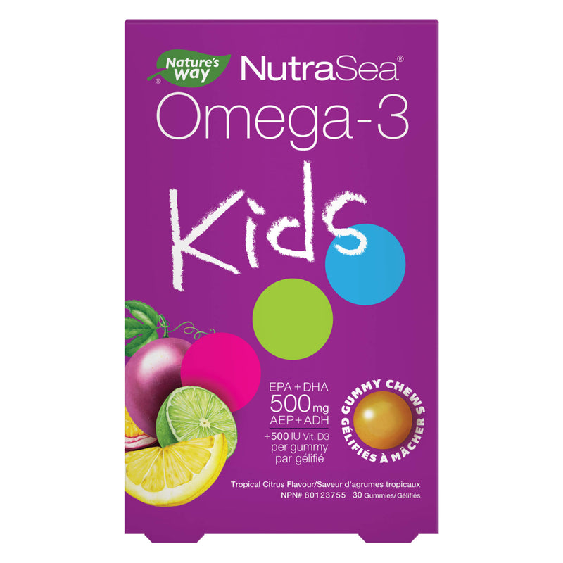 Nature'sWay NutraSea Omega-3Kids 500mgEPA+DHA TropicalCitrusFlavour 30Gummies