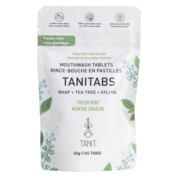 TANIT TanitabsMouthwashTablets CompostablePouch FreshMint 45g(124Tabs)