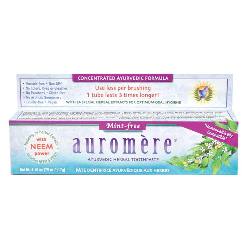 Auromere AyurvedicHerbalToothpaste MintFree 75ml/117g