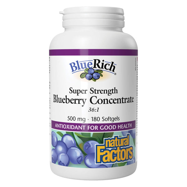 NaturalFactors BlueRich SuperStrengthBlueberryConcentrate 500 mg 180Softgels