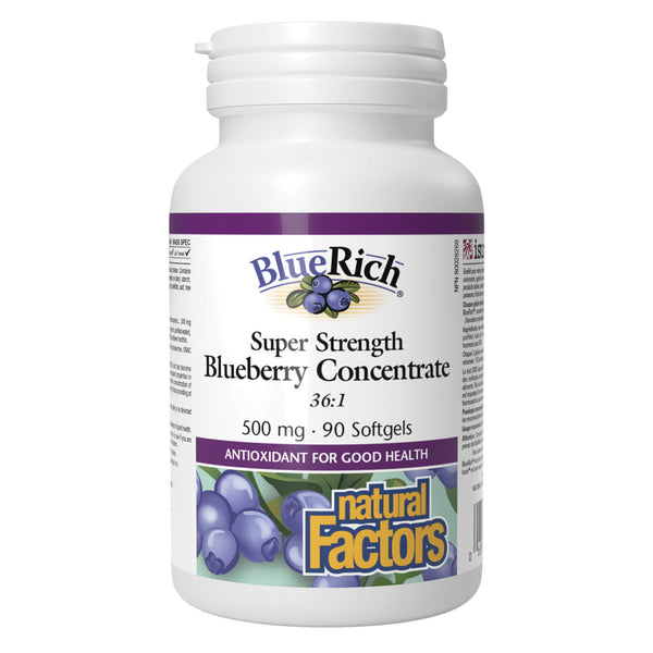 NaturalFactors BlueRich SuperStrengthBlueberryConcentrate 500 mg 90Softgels