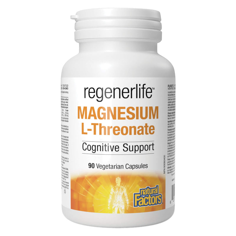 NaturalFactors Regenerlife MagnesiumL-Threonate CognitiveSupport 90VegetarianCapsules