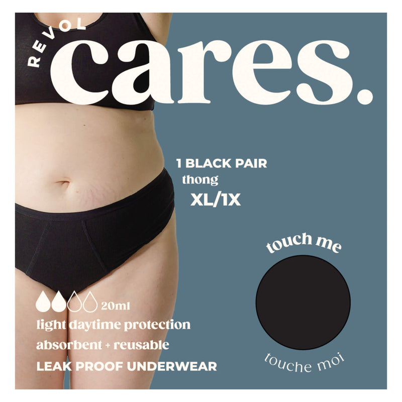 RevolCares Thong LeakProofUnderwear Black XL/1X