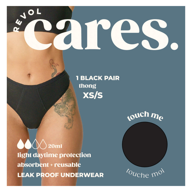 RevolCares Thong LeakProofUnderwear Black XS/S
