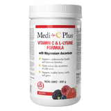 Tub of MediCPlus VitaminC&L-LysineFormulaWithMagnesiumAscorbate Berry 600g