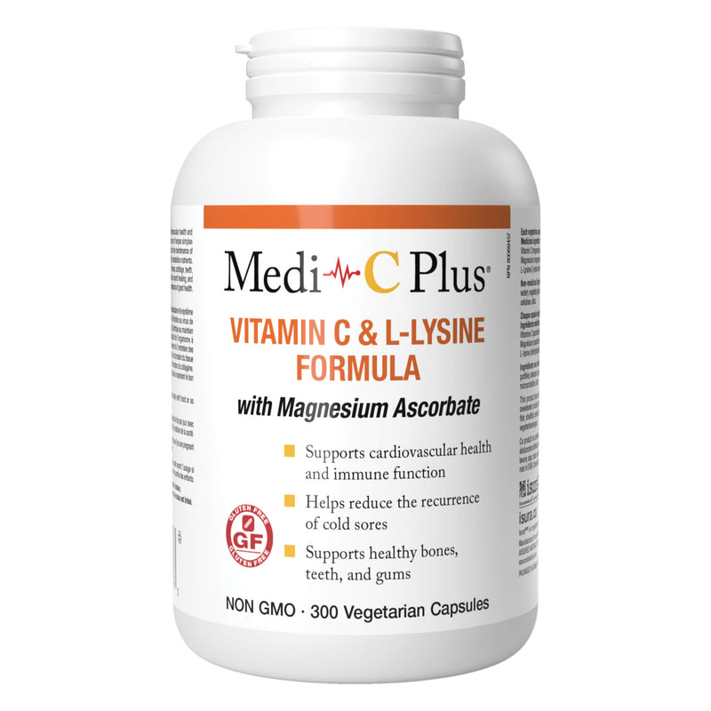 MediCPlus VitaminC&L-LysineFormulaWithMagnesiumAscorbate 300VegitarianCapsules