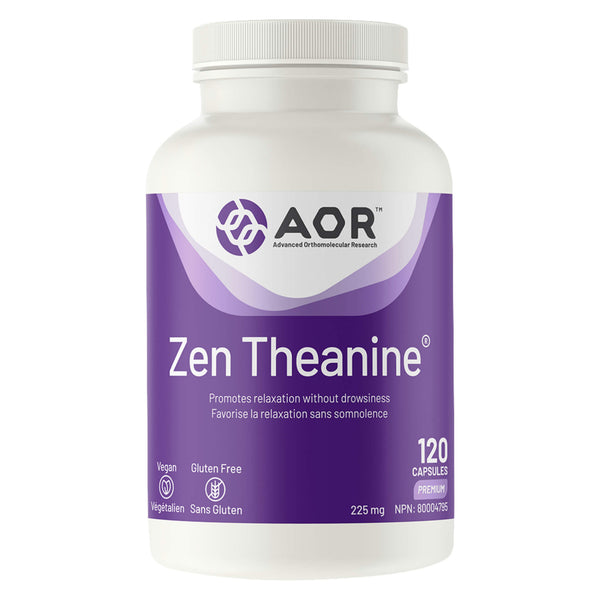 Bottle of AOR ZenTheanine 225mg 120Capsules