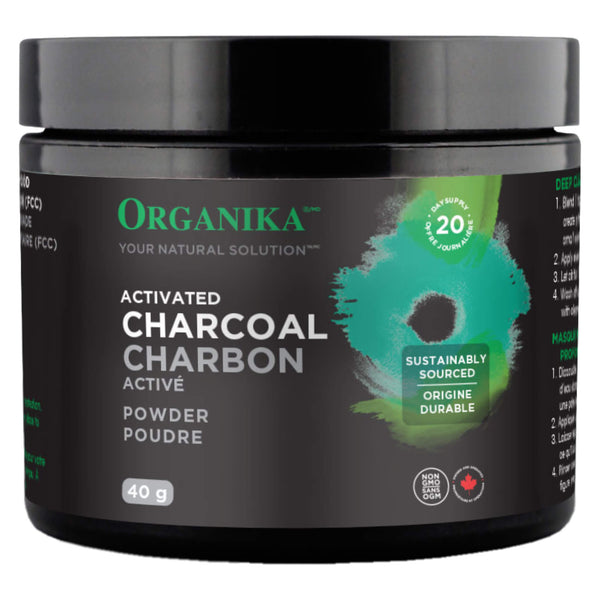 Bottle of Organika Activated Charcoal Powder 40 Grams