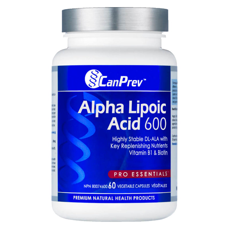 Bottle of CanPrev Alpha Lipoic Acid 600 Milligrams 60 Capsules