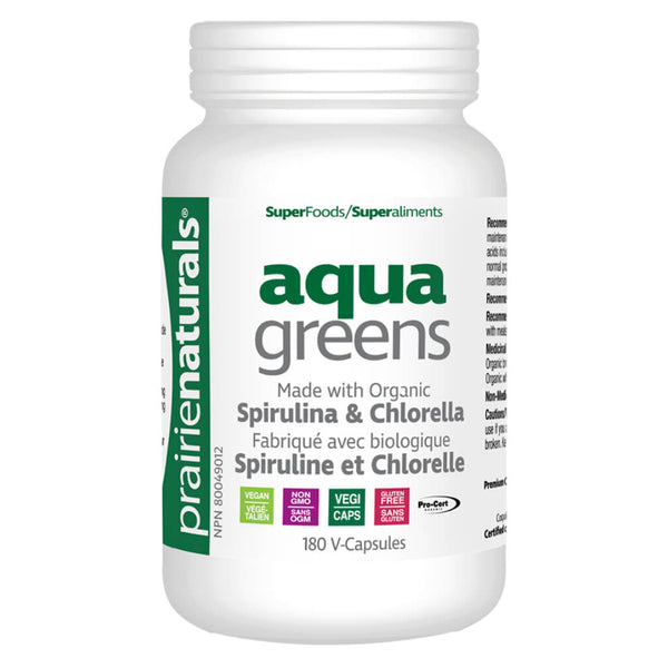 Bottle of Organic Aqua Greens 180 Vegetable Capsules