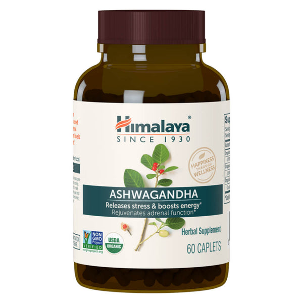 Bottle of Organic Ashwagandha 60 Caplets