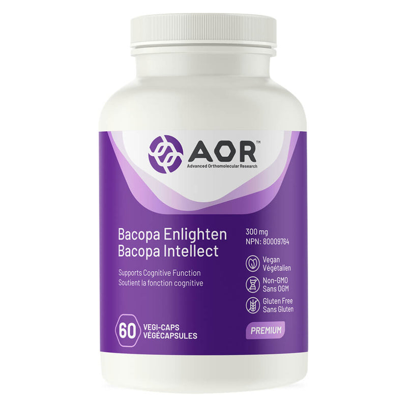 Bottle of AOR Bacopa Enlighten 300 mg 60 Capsules