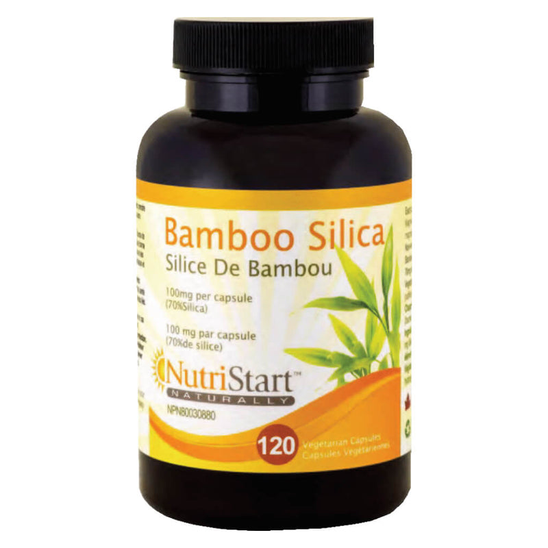 Bottle of NutriStart Bamboo Silica 120 Vegetarian Capsules