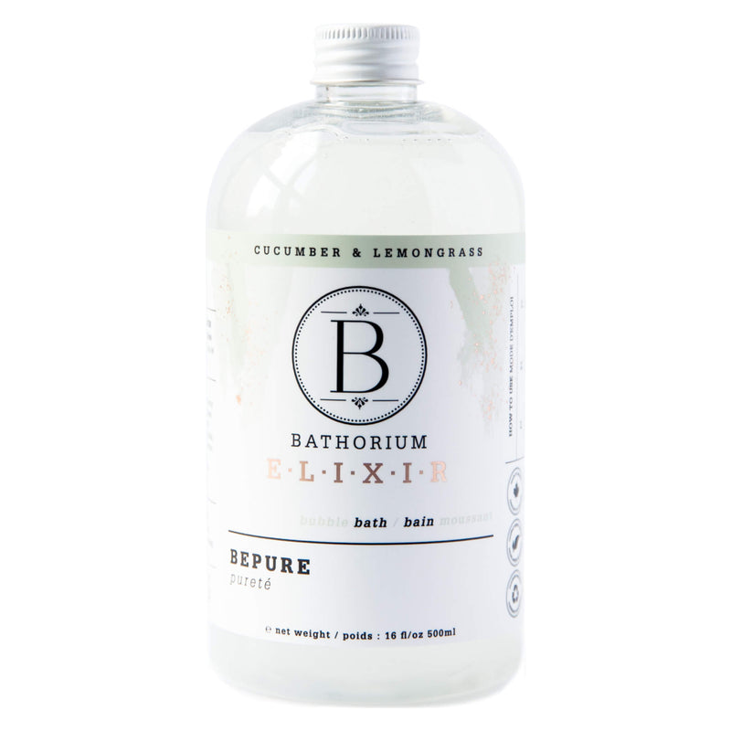 Bottle of Bathorium Elixir BePure Cucumber & Lemongrass 500 Milliliters | Optimum Health Vitamins, Canada