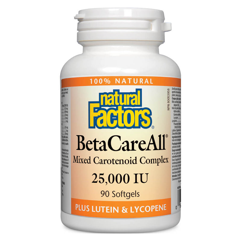 Bottle of Beta Care All Mixed Carotenoid Complex 25000 IU 90 Softgels