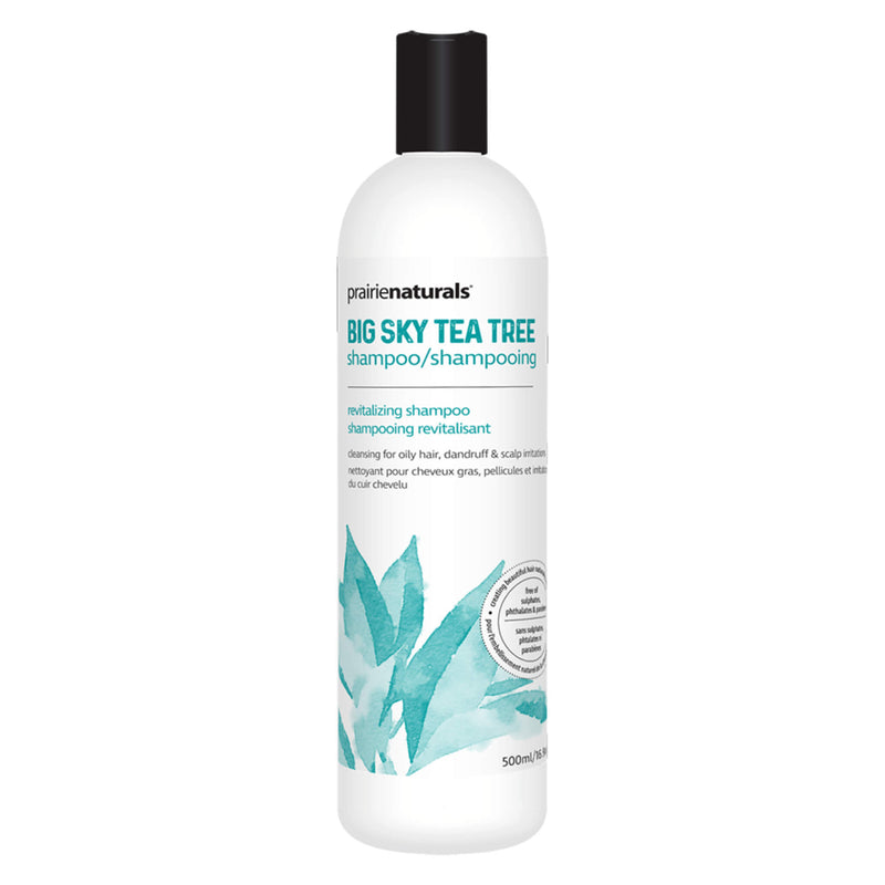 Bottle of Prairie Naturals Big Sky Tea Tree Medicinal Shampoo 500 Milliliters