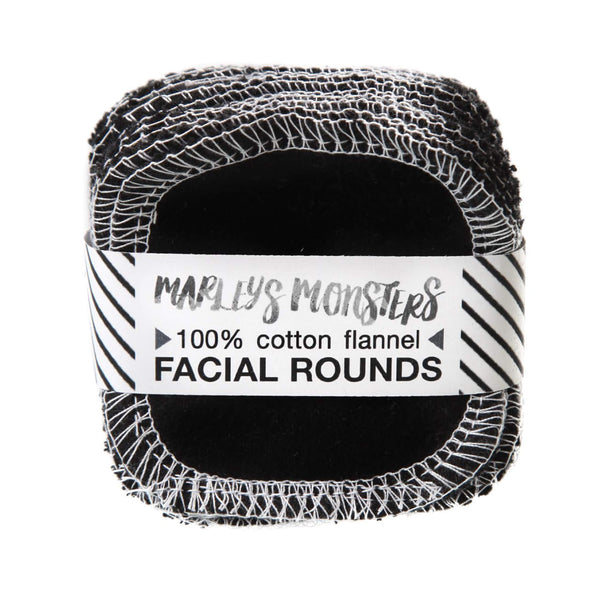 Marley's Monsters  Reusable Facial Rounds Black Flannel