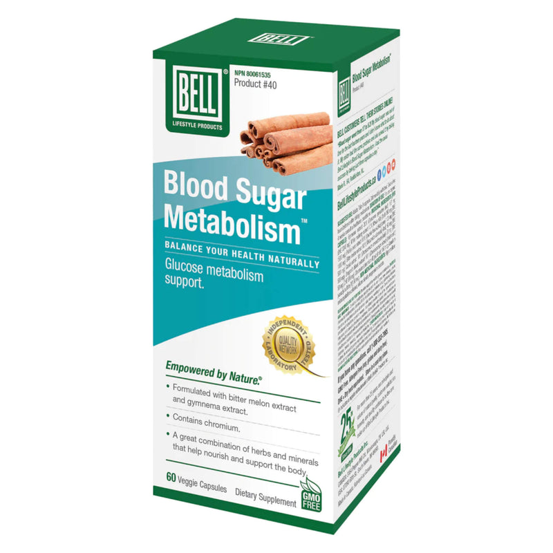 Bottle of Bell Blood Sugar Metabolism 60 Vegetable Capsules 