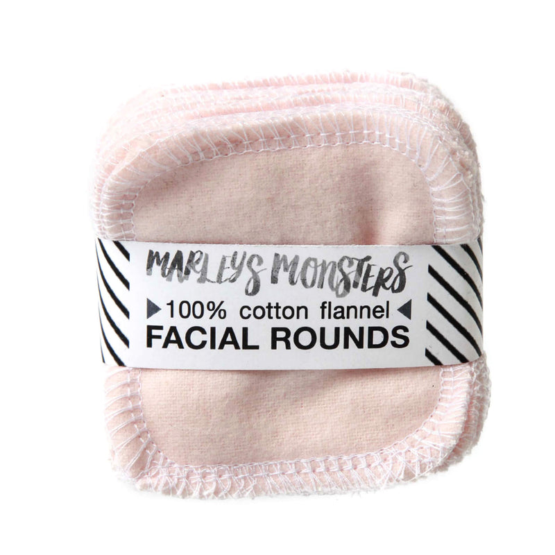 Marley's Monsters  Reusable Facial Rounds Blush (light pink)Flannel
