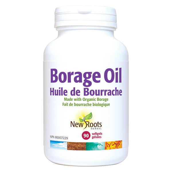 Bottle of Borage Oil Organic 1000 Milligrams 90 Softgels