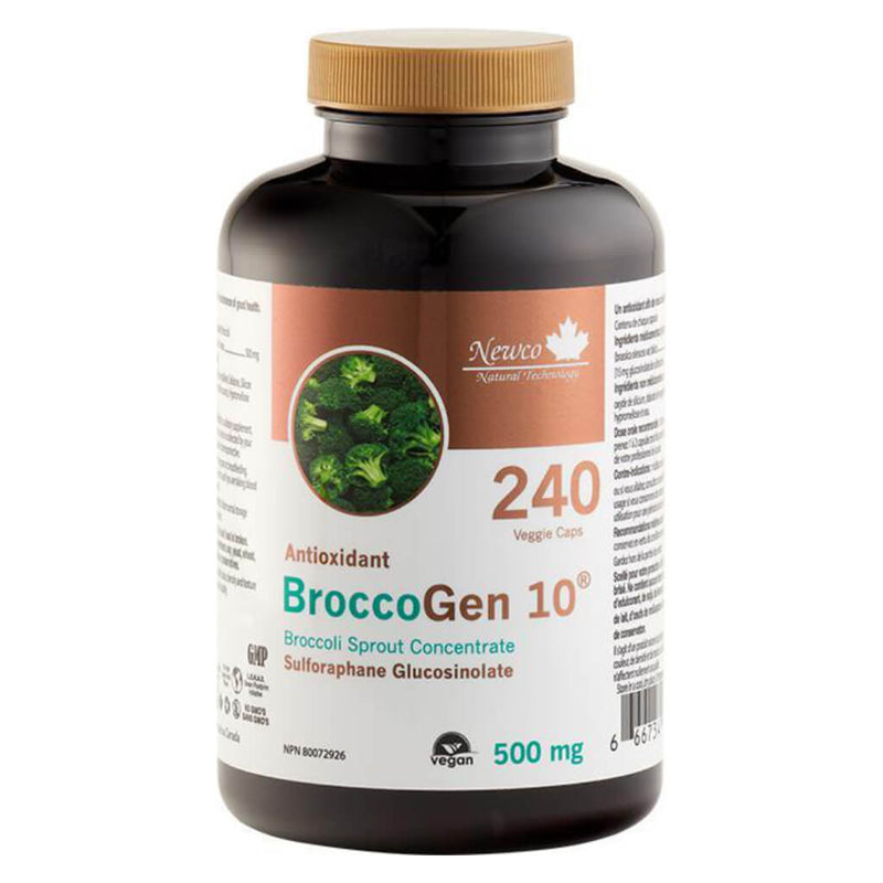 Bottle of BroccoGen 10 240 Vegetarian Capsules