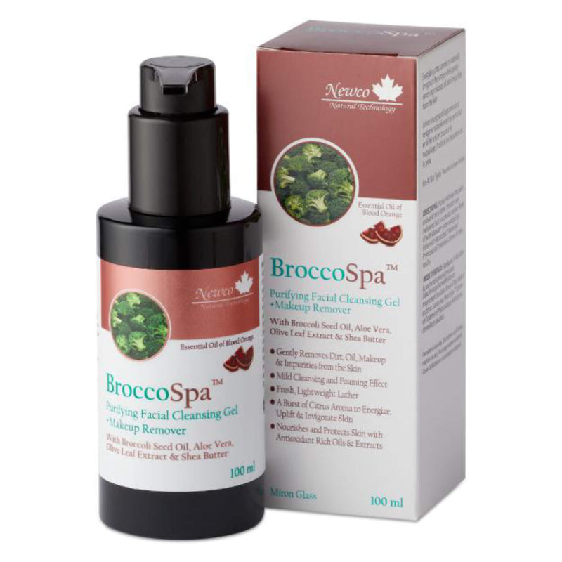 NewCo - BroccoSpa Purifying Facial Cleansing Gel + Makeup Remover 100 Milliliters | Optimum Health Vitamins, Canada