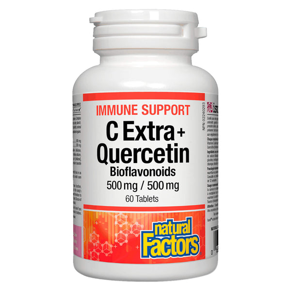 Bottle of Natural Factors C Extra + Quercetin Bioflavonoids 500 mg 60 Tablets