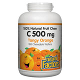 100% Natural Fruit Chew Vitamin C 500 mg Tangy Orange Flavour 180 Chewable Tablets