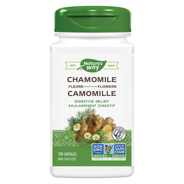 Bottle of Nature's Way Chamomile Flowers 100 Capsules