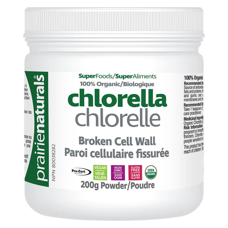 Bottle of Chlorella Broken Cell Wall Powder 200 Grams