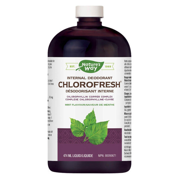Bottle of Nature's Way Chlorofresh Mint Flavour 474 Milliliters