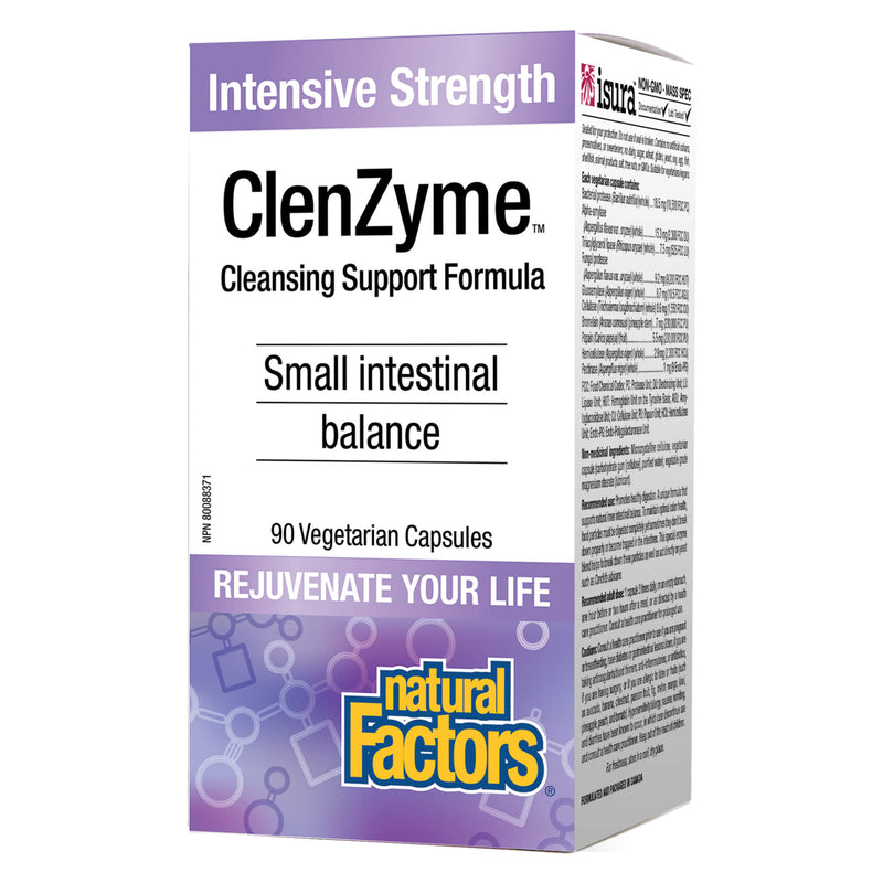 Box of Natural Factors ClenZyme Intensive Strength 90 Vegetarian Capsules