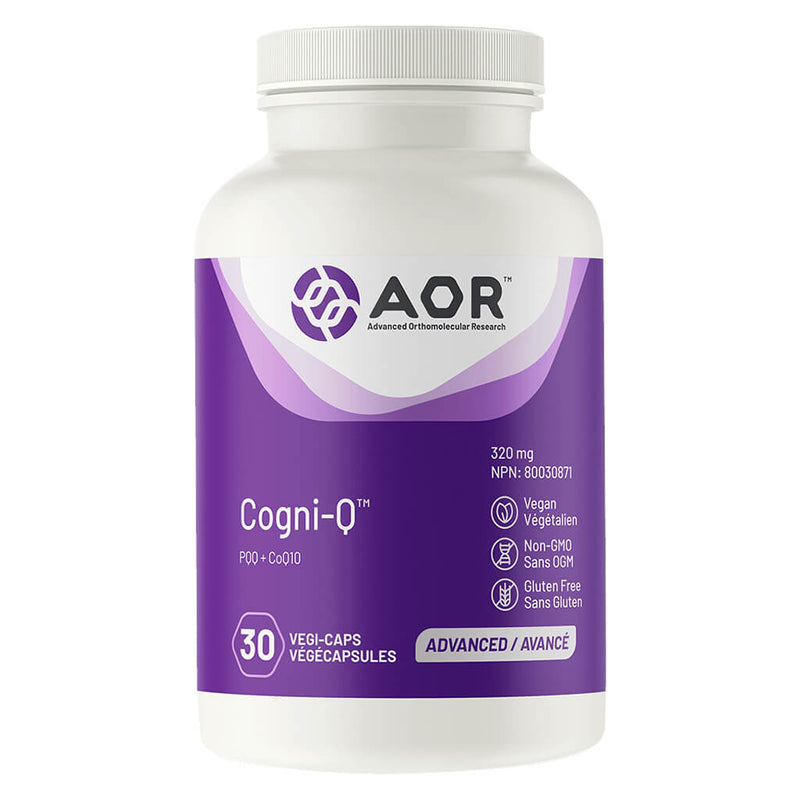 Bottle of AOR Cogni-Q 30 Vegi-Caps